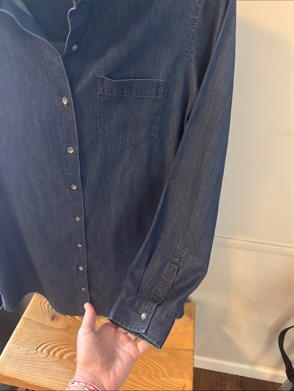 J.Jill Denim Shirt Dress Size Small Petite - Picture 5 of 7